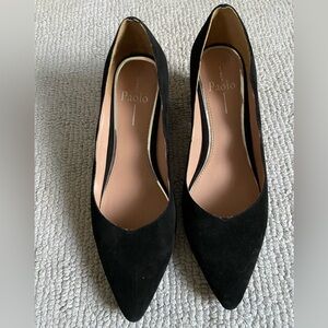 Paolo Black Suede Scallop Heel